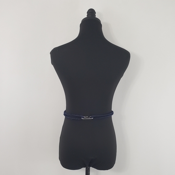 Vintage 80s Made in Taiwan Blue and White Belt size Small/Medium Retro - Picture 6 of 10